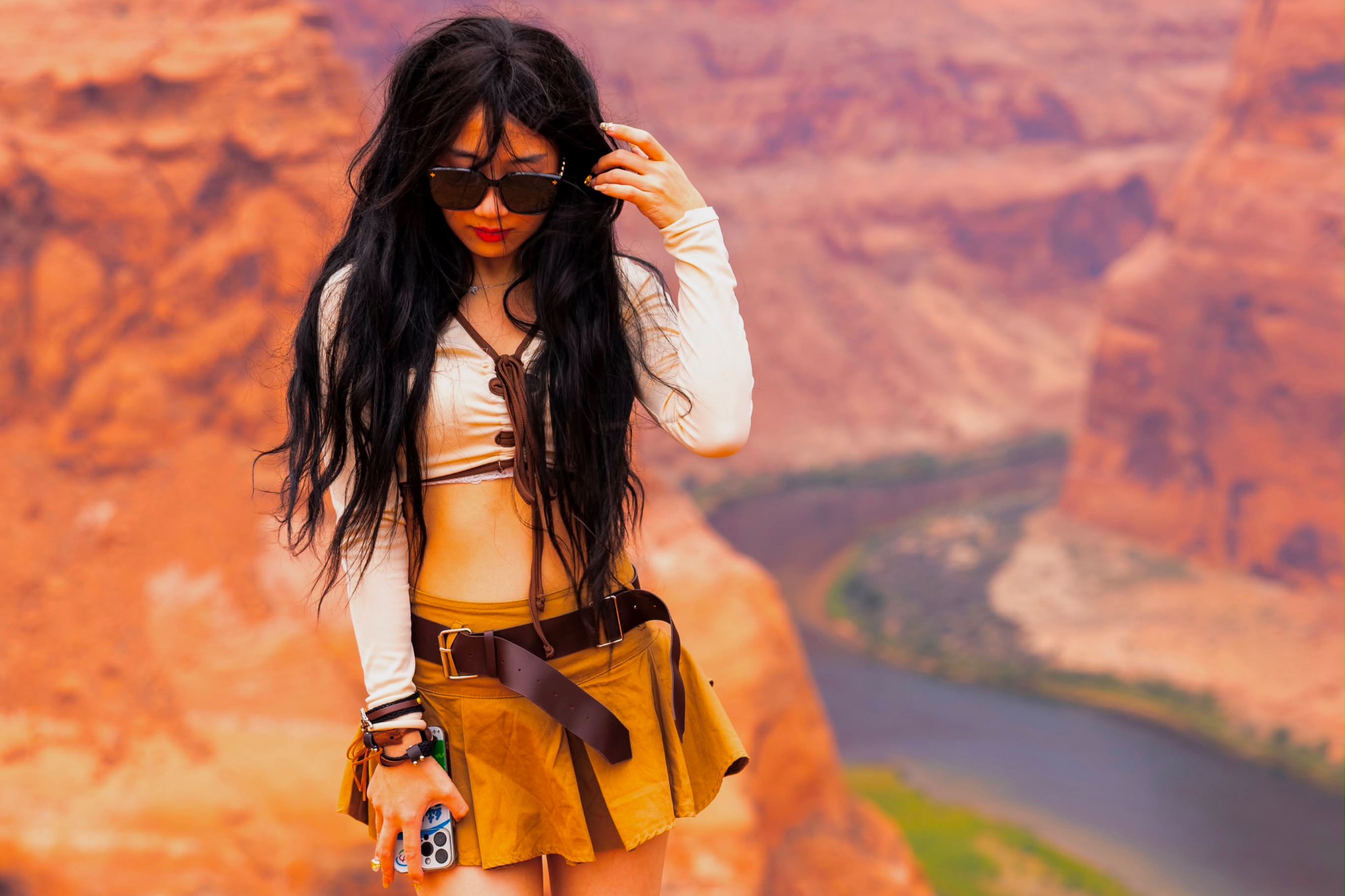 Portrait réalisé en extérieur dans un paysage naturel